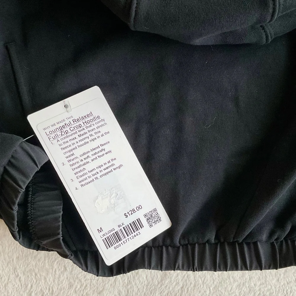 ***BRAND NEW*** Lululemon Loungeful Relaxed-Fit Full-Zip Cropped Hoodie, Size M - Picture 8 of 9
